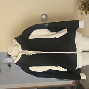 FREE PEOPLE MOVEMENT GORGEOUS Black and White Zip-Up Hoodie NWT